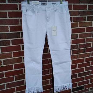 Judy Blue Cropped Fringe Jeans NWT